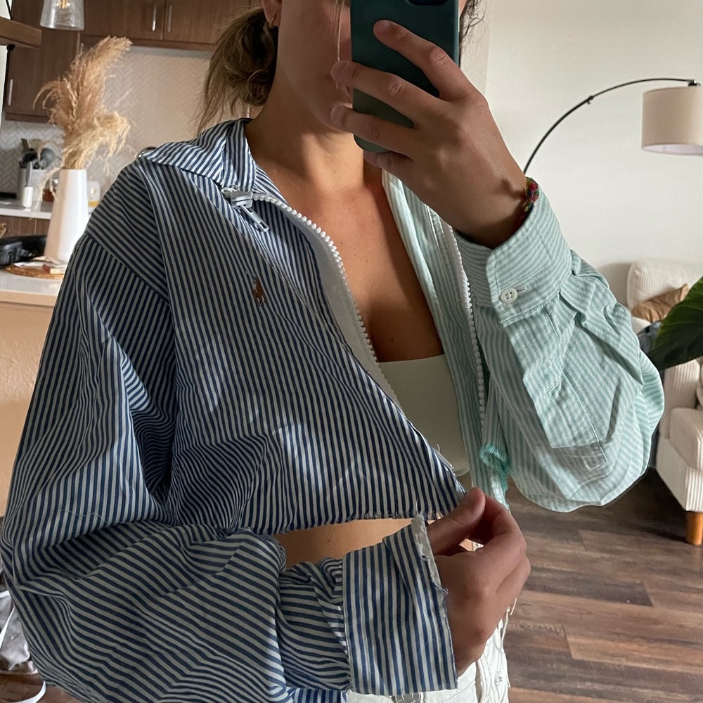 LF cropped striped top